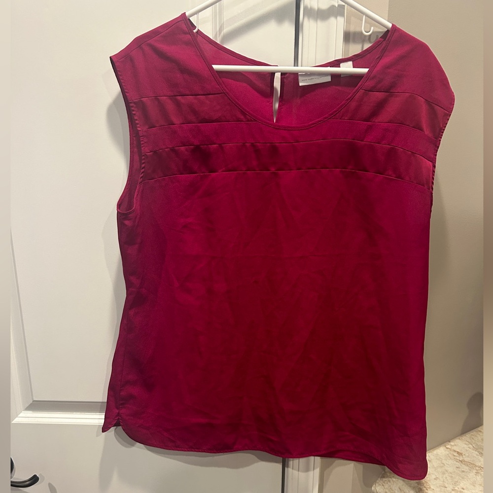 NEW YORK & CO SLEEVELESS BLOUSE, WOMENS Large